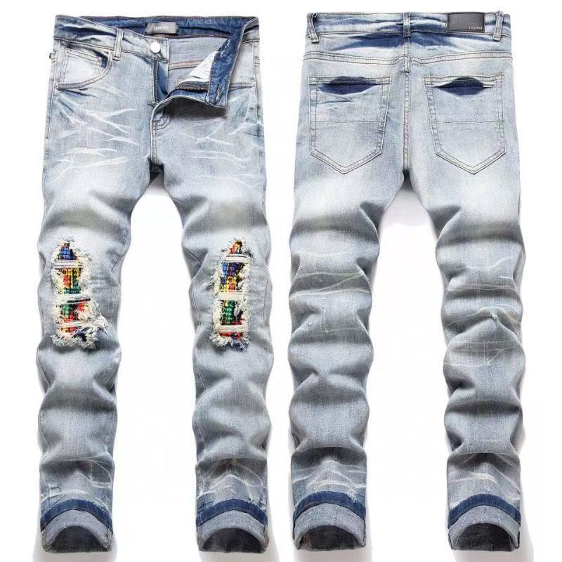 AMIRI Heavy Craft Washed Distressed High Street Embroidered Unisex Jeans(3)