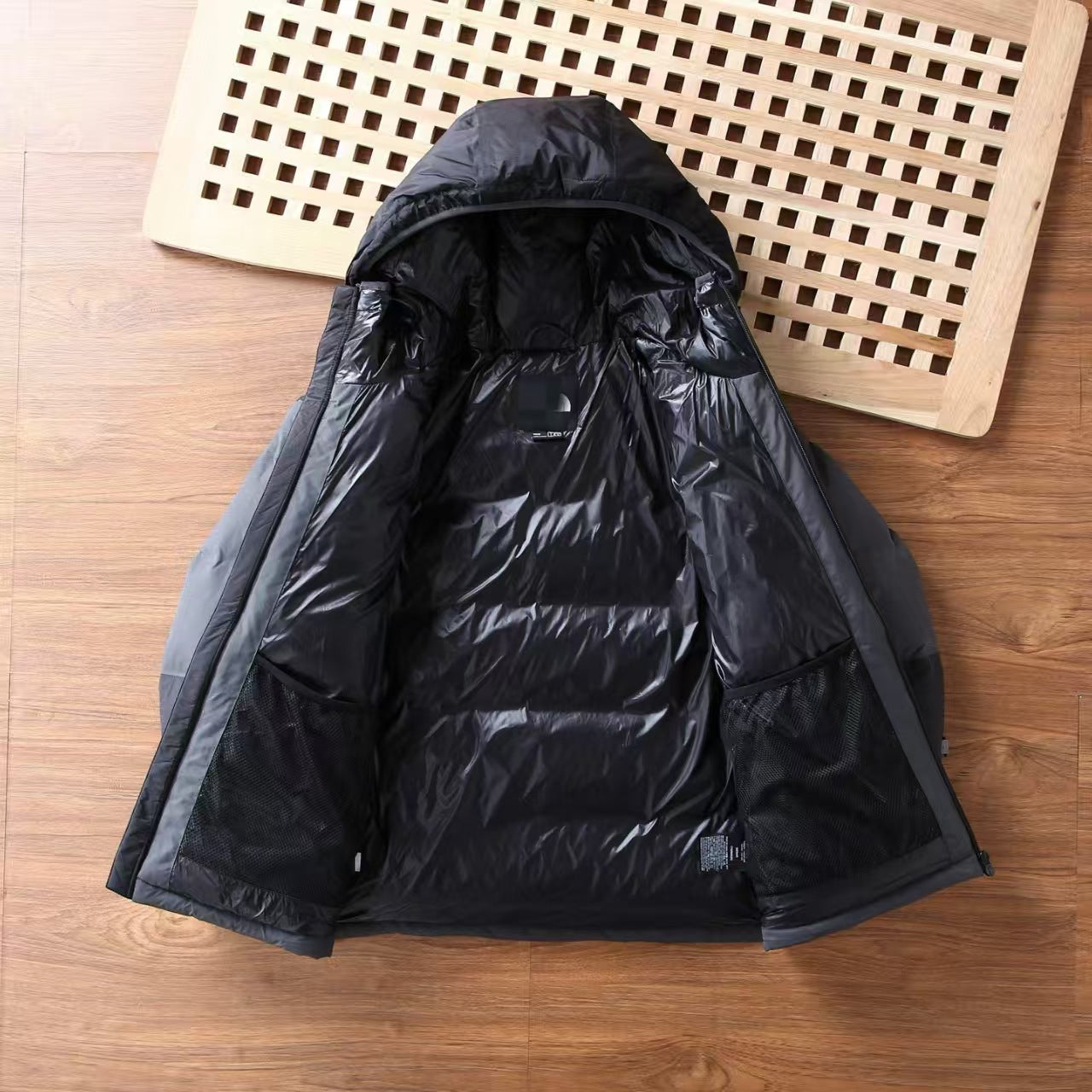 GMabcd UE Down Jacket Unisex Color Block T Waterproof Warm Color Block Hooded Thickened Couple Hooded Down Jacket