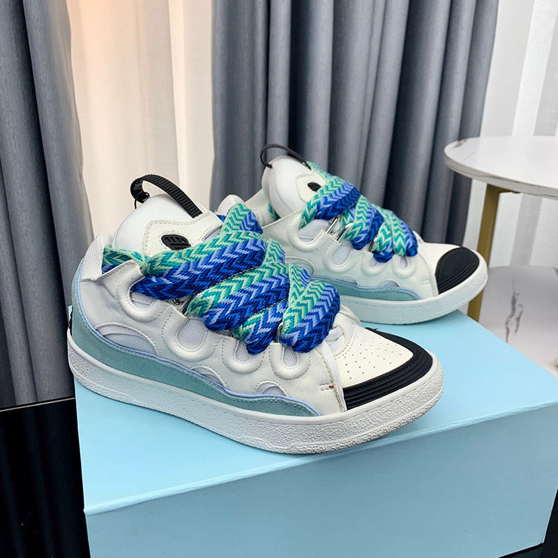 GMabcd Thick-Soled Lace-Up Dad Shoes Couple Training Shoes Casual Sneakers