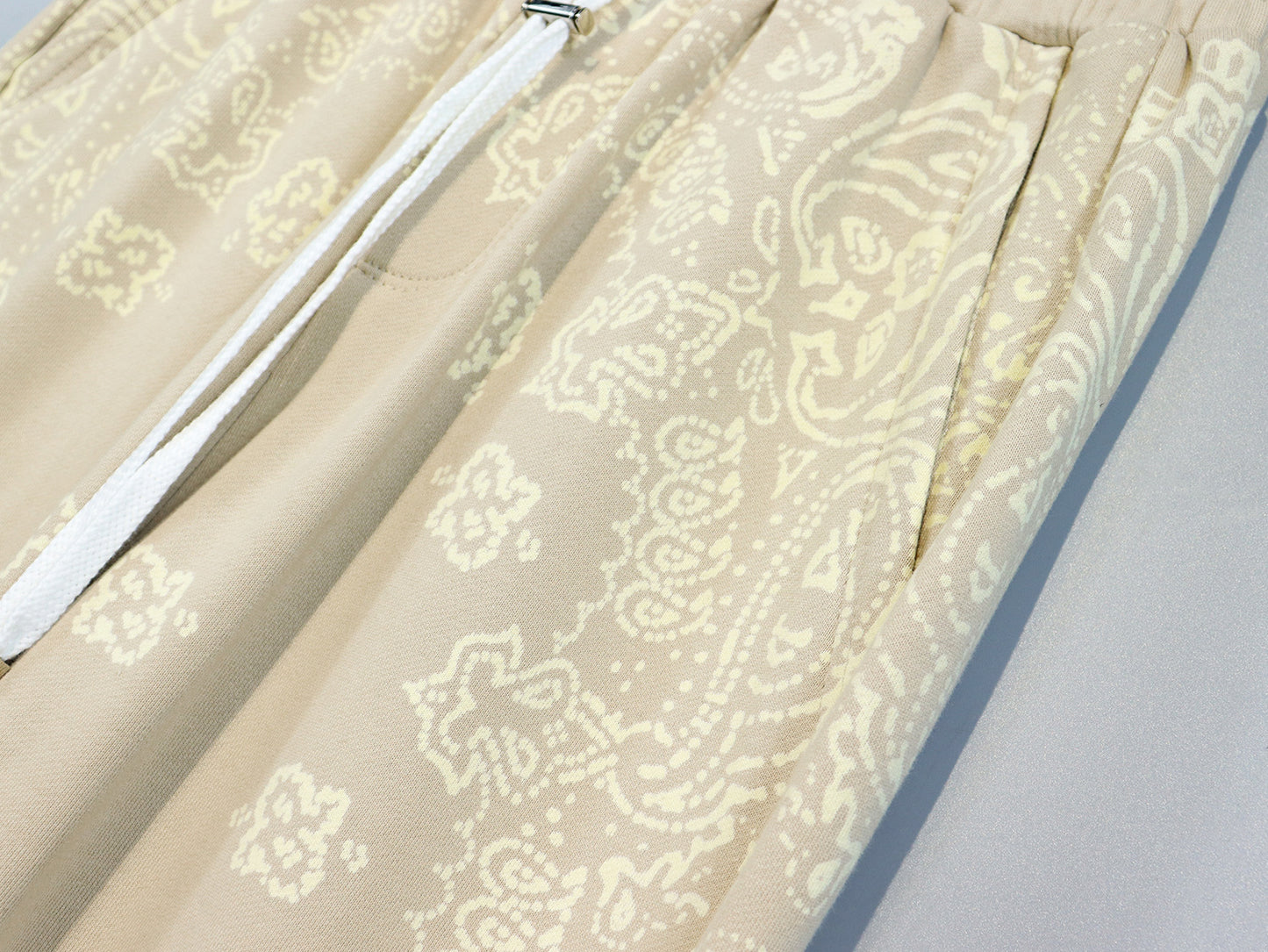 Hooded Sweatshirt Cashew Hoodie Floral Loose Pants Unisex Retro Sports Set Casual Pants Trend