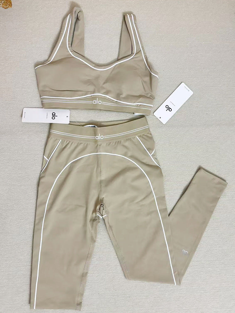 a-l-o Yoga Set High-Quality Sports Set Pilates Set AIRBRUSH HEART THROB BRA