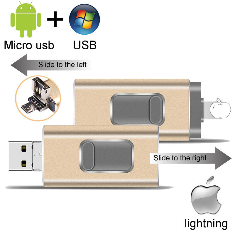 Pendrive 128GB 3 in 1 iPhone USB Flash Drive OTG 32GB Pendrive 3.0 Cle Usb Flash Drive 64GB For for iPhone /Android/Tablet PC