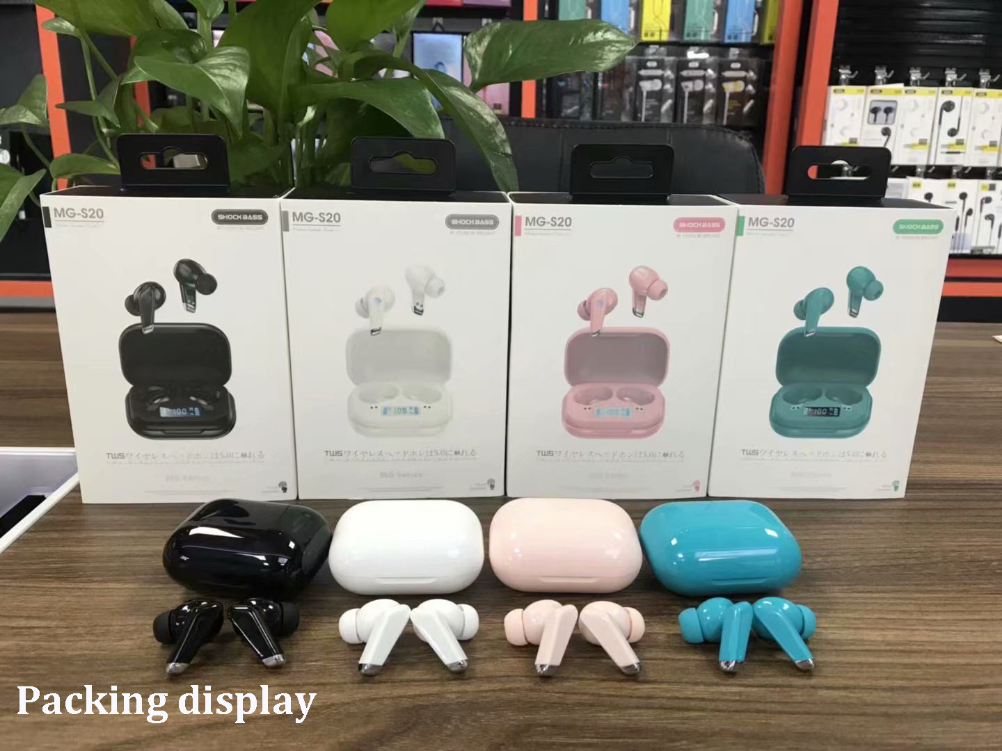 MG_S20 Earphones Active noise cancelling wireless Bluetooth headset TWS In-ear Sports touch ANC Bluetooth headphones