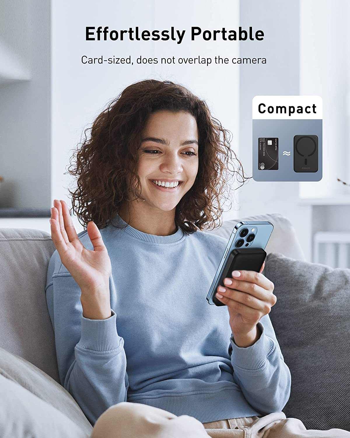 True Magnetic Power Bank 10000mAh 20W for MagSafe, for iPhone 12-16 Series, White & Black