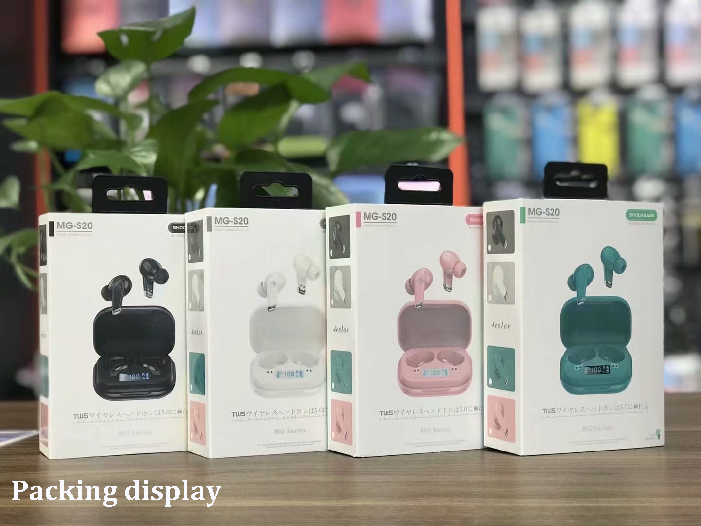 MG_S20 Earphones Active noise cancelling wireless Bluetooth headset TWS In-ear Sports touch ANC Bluetooth headphones