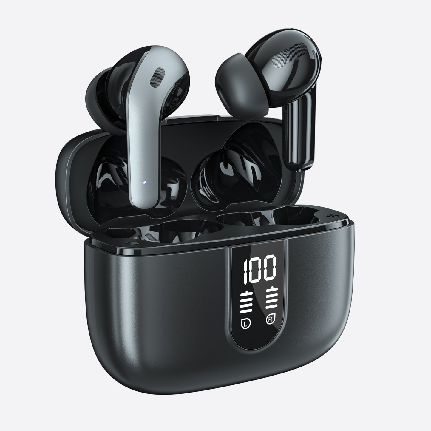 GM X08 Bluetooth Headphones True Wireless Earbuds 60H Playback LED Power Display Earphones with Wireless Charging Case IPX5 Waterproof in-Ear Earbuds with Mic for TV Smart Phone Computer Laptop Sports