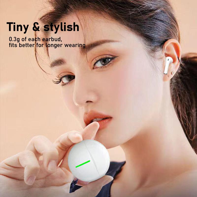 S2 Mini cute Bluetooth Earbuds with HD Mic, Wireless Earphones in Ear with USB C Charging Case, touch control electronic devices