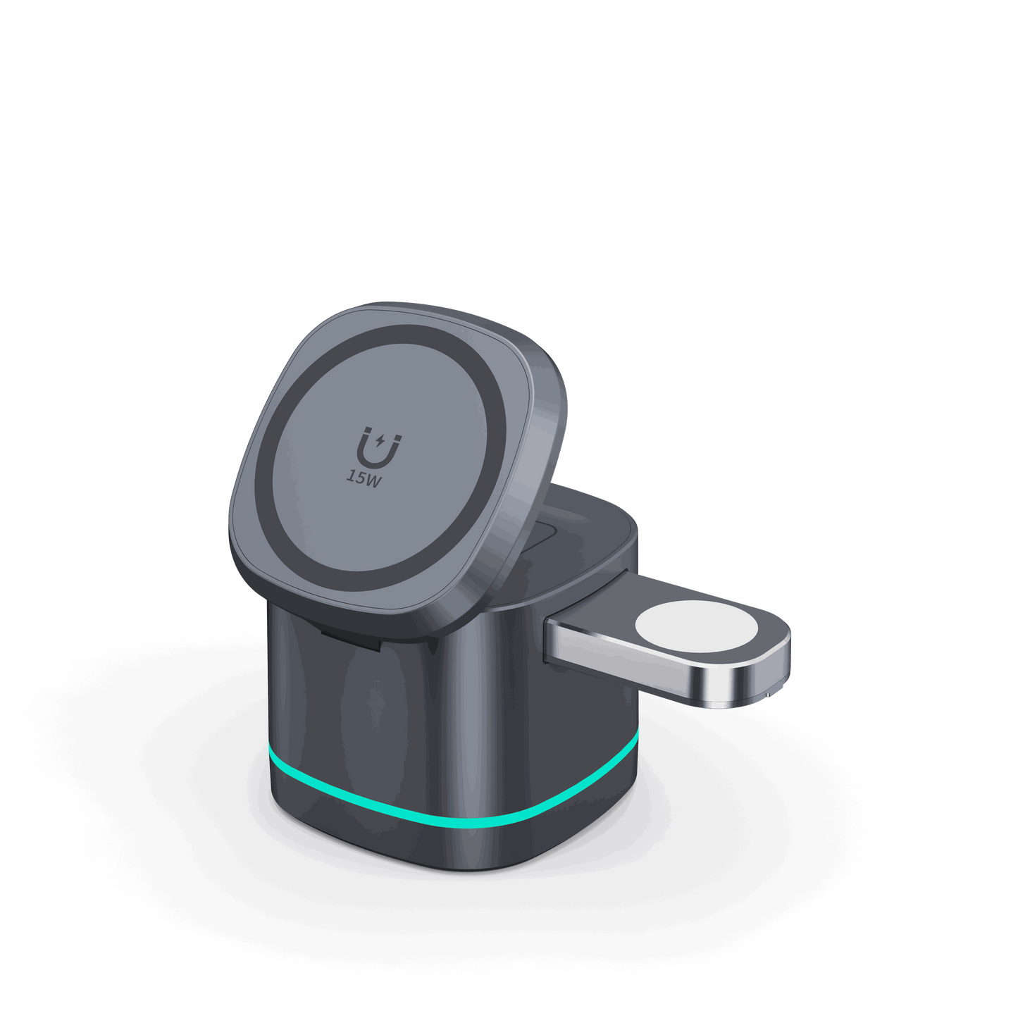 Magnetic suction 3-in-1 Wireless charge Exclusivelyfor Apple Devices Portable hidden wireless charge 15W for iPhone 12/13/14 Series,iwatch,airpods