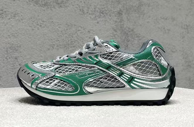 GMabcd New Casual Genuine Leather Mesh Patchwork Dad Shoes Versatile Fashion Couple Lace-up Sneakers