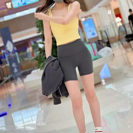 Women's Yoga Shorts Sports High Waist Tight Peach Bum Lift Shorts Cycling Fitness Pants Lulu Same Style Shorts