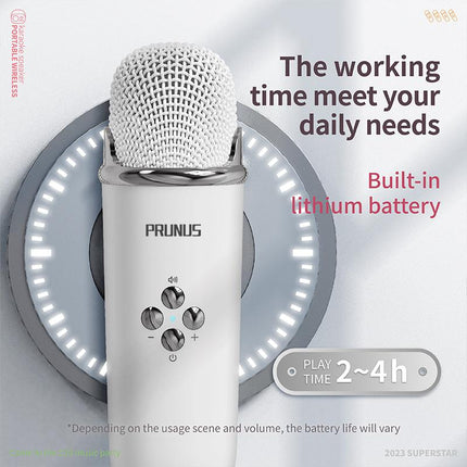 GMABCD Mini Karaoke Machine PortableBluetooth Speaker with Wireless Microphone 6Sound Modes for Kids Home Party Birthday Giftsfor Girls Boys