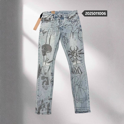 GMabcd Trendy KSUBI Men's Pants Casual Slim Fit Skinny Jeans Stretch Denim Pants