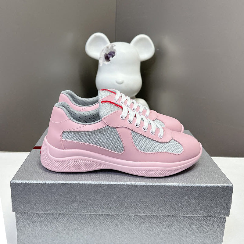 GMabcd America Cup Home Colorful Sole Genuine Leather Fashion Flat Sneakers Casual Shoes Sports Shoes Men's Shoes
