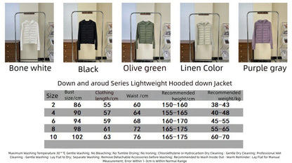 Lulu Same Style Lightweight Patchwork Down Jacket DownAndAround Hooded Slim Fit Sports Jacket Coat