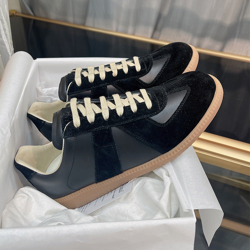 GMabcd mm6 Dexun Shoes for Women 2025 New Model Top Layer Cowhide Raw Rubber Sole Comfortable Casual Sneakers for Men and Women