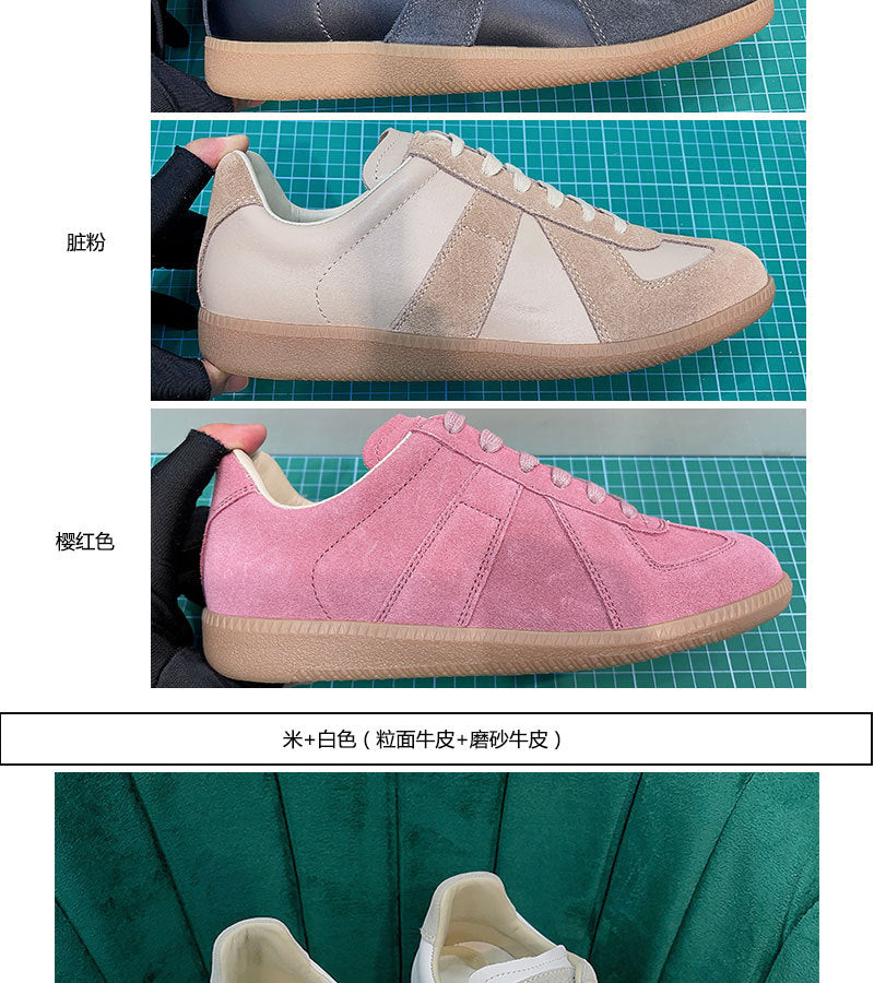 GMabcd mm6 Dexun Shoes for Women 2025 New Model Top Layer Cowhide Raw Rubber Sole Comfortable Casual Sneakers for Men and Women