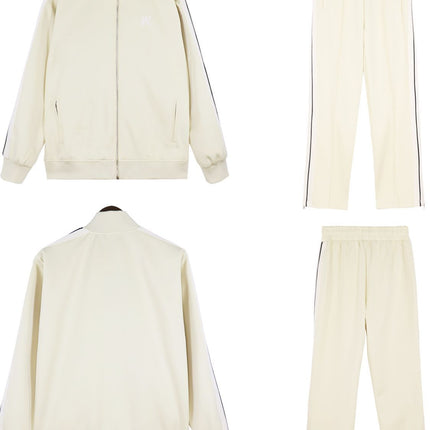24SS Retro Trend Angel Color Block Embroidered Casual Jacket Top Jacket Set Long Pants Sweatshirt Trend