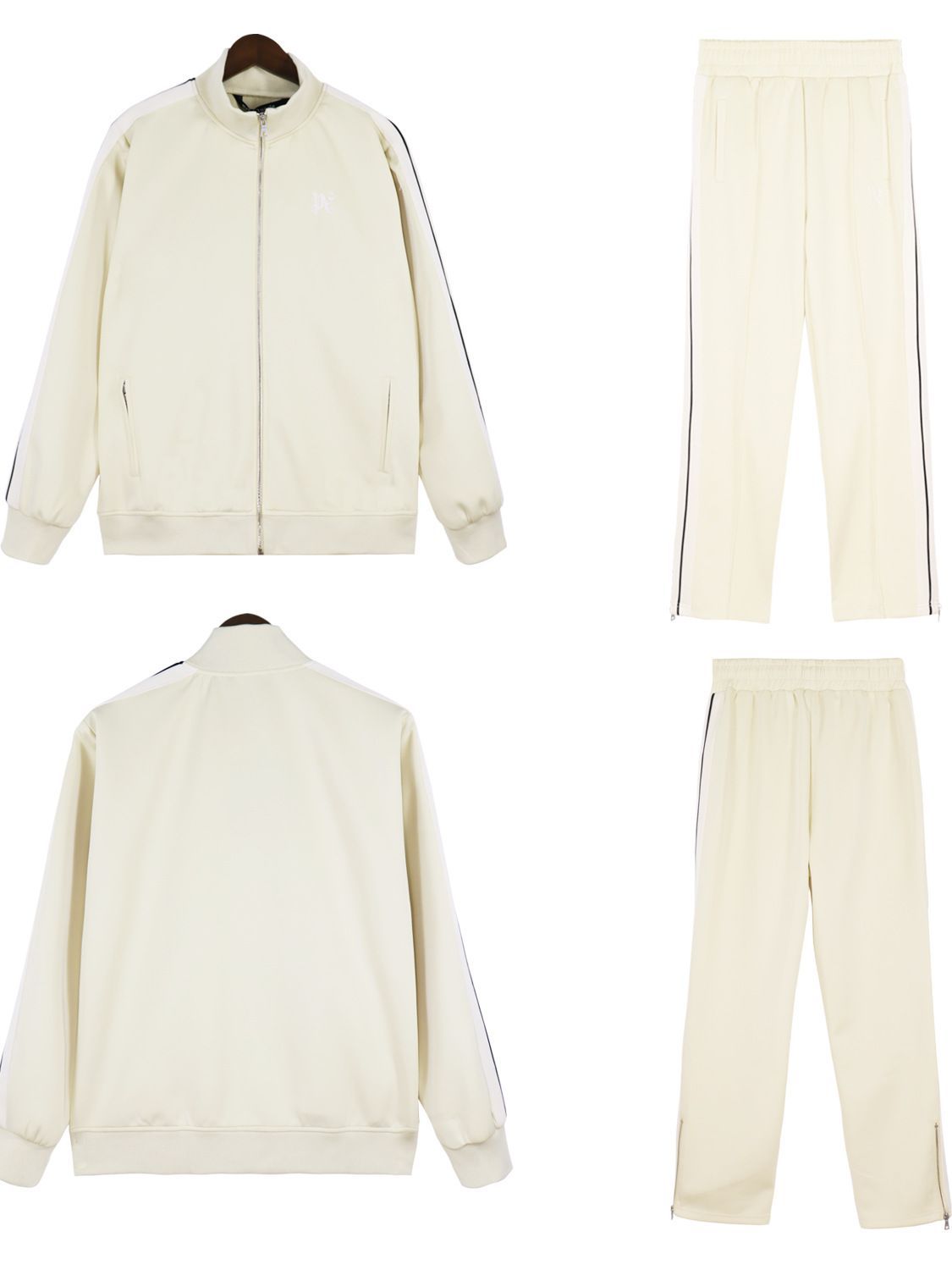 24SS Retro Trend Angel Color Block Embroidered Casual Jacket Top Jacket Set Long Pants Sweatshirt Trend