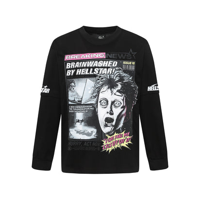HS American Style Oversized Long Sleeve T-Shirt Autumn Base Shirt Men's Pullover Shirt