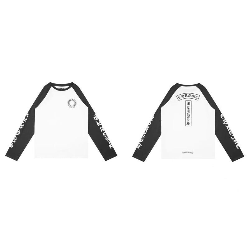 Ch Heart High-Quality Double Yarn Pure Cotton Unisex Printed Long Sleeve T-Shirt