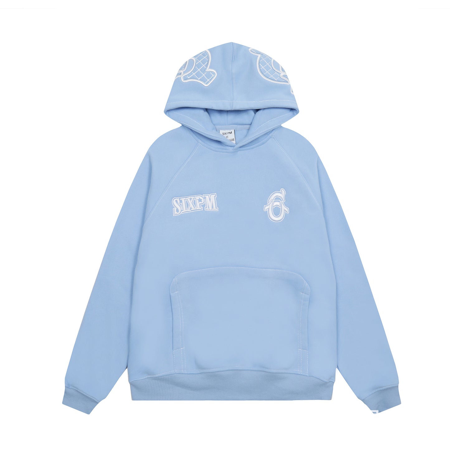 SIXPM American Retro Youth Trendy Outerwear Fashion Zipper Hoodie Fleece Set Pants Unisex Winter