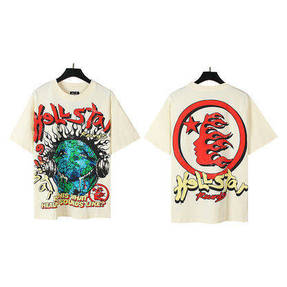 [4]2025 Summer New American Fashion Brand Male and Female Couples Wear plus Size Loose Pullover Short Sleeve T-shirt Youth Tee