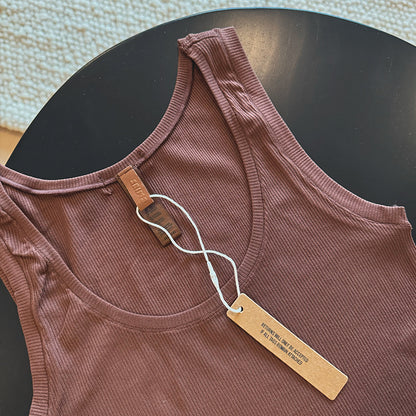 Ski **Kardashian Cotton Rib European and American 2025 Women's Spring Sports Vest Sleeveless Slim Modal