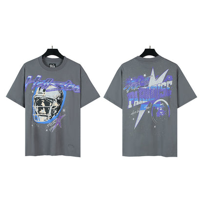 [3]2025 Summer New American Fashion Brand Male and Female Couples Wear plus Size Loose Pullover Short Sleeve T-shirt Youth Tee