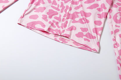 2025 Autumn Women's New Fashion Hooded Camouflage Print Long Sleeve Sports Trendy Slim Fit Long Pants Two-Piece Set