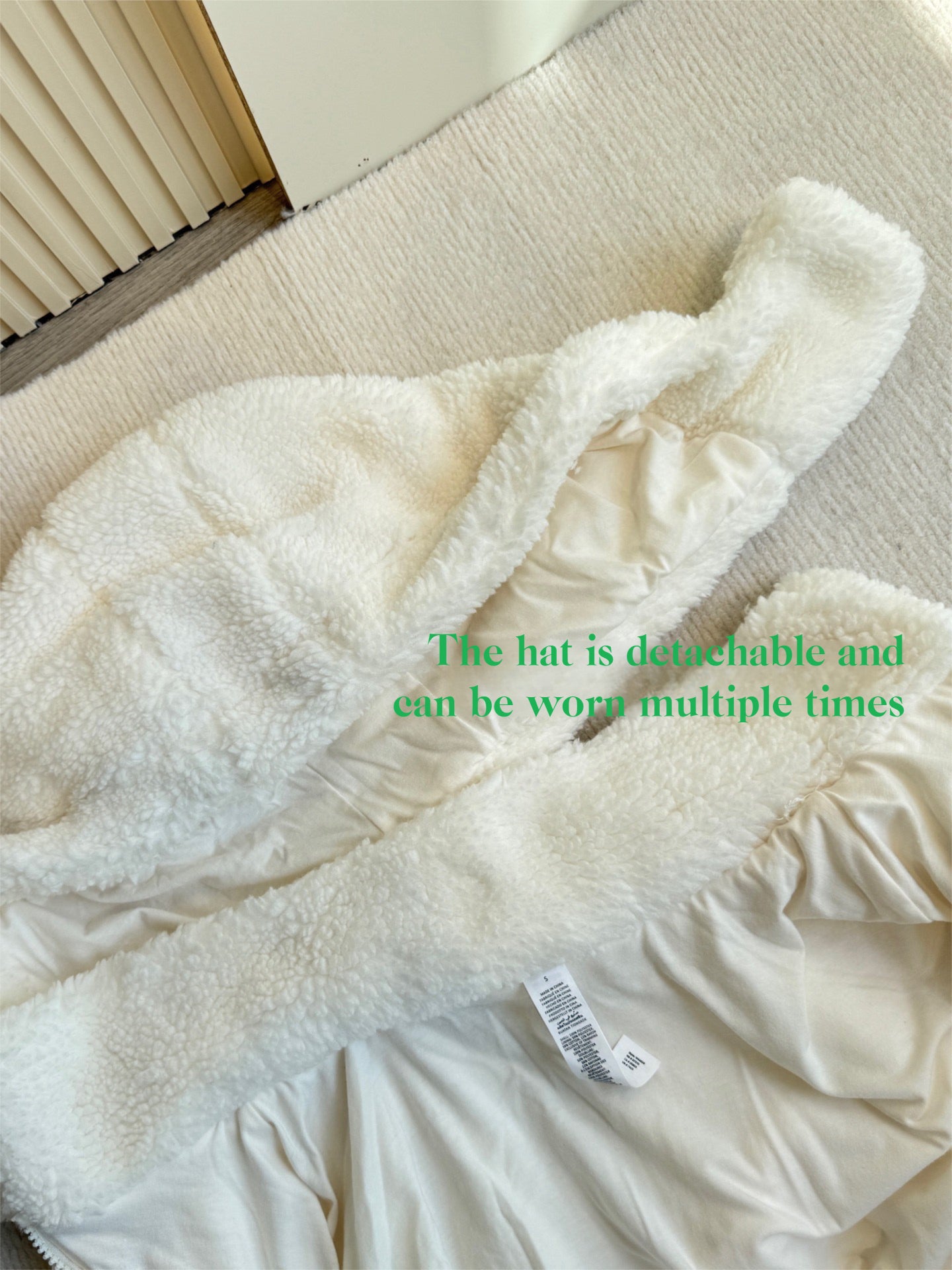 GMa-l-o Lamb Wool Detachable Hooded Short Women's Autumn Winter Casual Warm Zipper Jacket