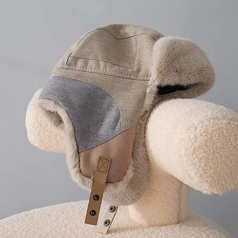 Ushanka Men and Women Riding Cold-Proof Autumn and Winter Fleece-lined Warm Riding Electric Car Windproof Earflaps Hat Cross-Border Foreign Trade