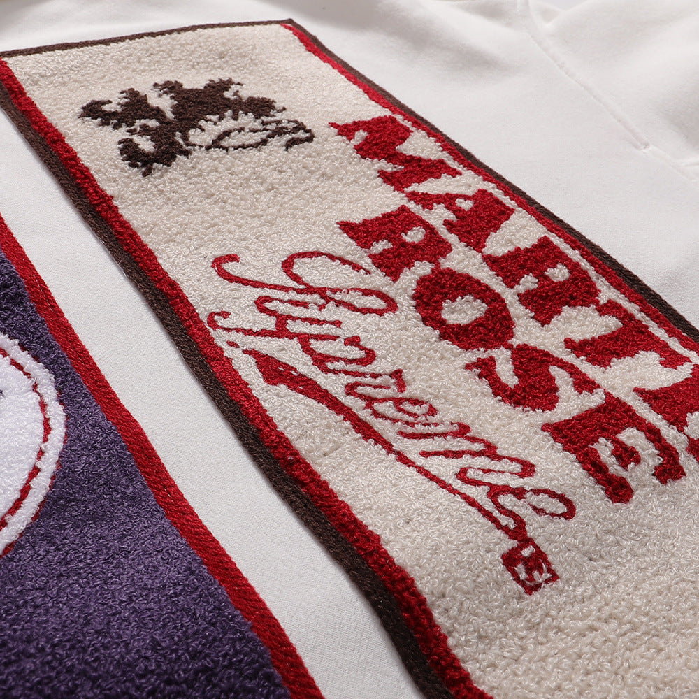 Gmabcd-sup Hoodie Collaboration Joe Loose Fit Autumn Winter Fleece Zipper Jacket Street Fashion Patchwork Hooded Sweatshirt