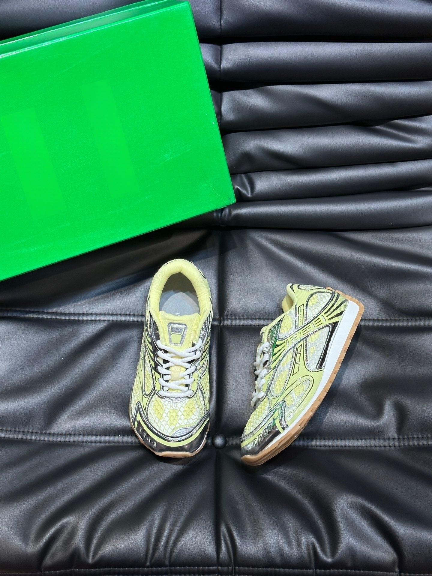 GMabcd New Casual Genuine Leather Mesh Patchwork Dad Shoes Versatile Fashion Couple Lace-up Sneakers
