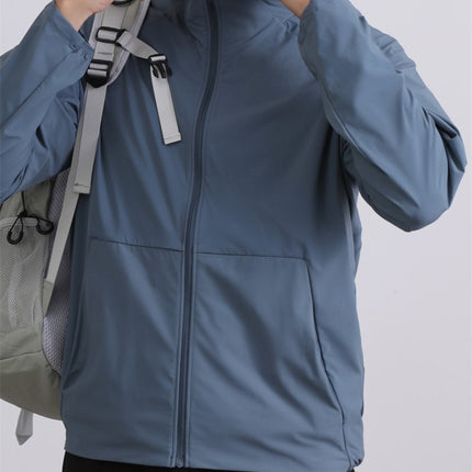 Pace Breaker Men's Summer Skin Jacket LU-LU Lightweight Men's Outdoor Sun Protection Hooded Windbreaker