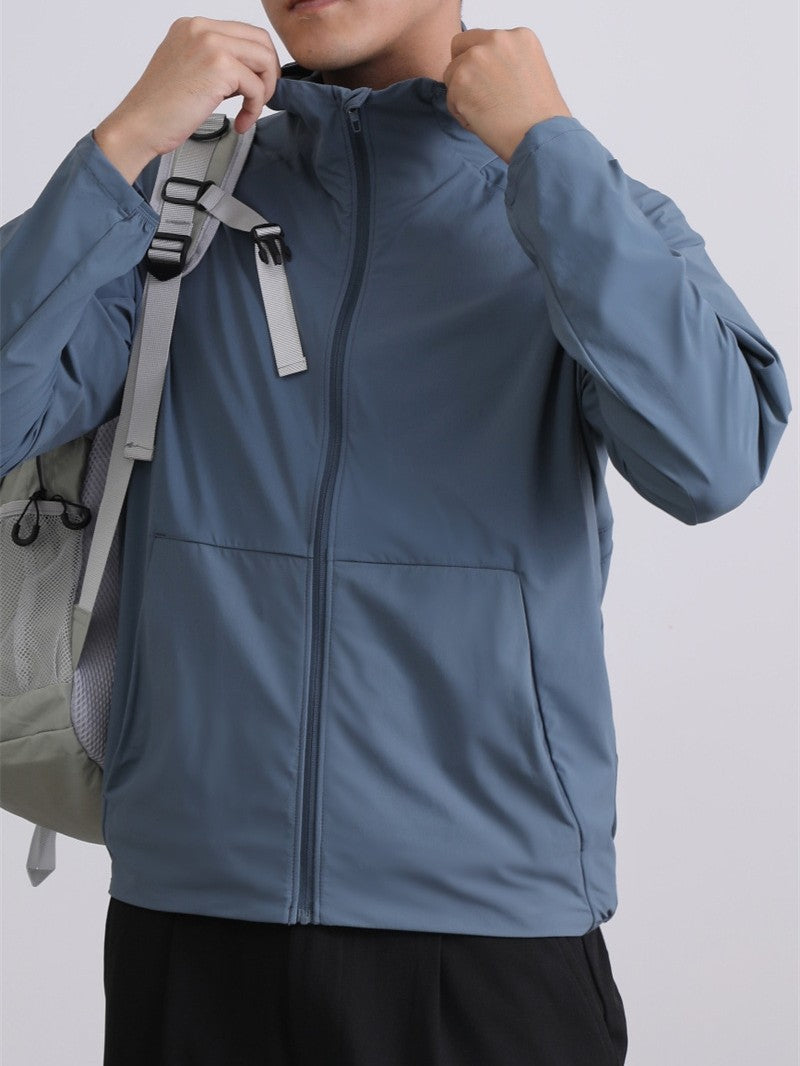 Pace Breaker Men's Summer Skin Jacket Lightweight Men's Outdoor Sun Protection Hooded Windbreaker