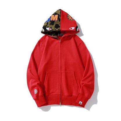 Baby Apee Shark Camouflage Hooded Cardigan Zipper Fashion Brand Comfortable Men's Women's Pullover Coat