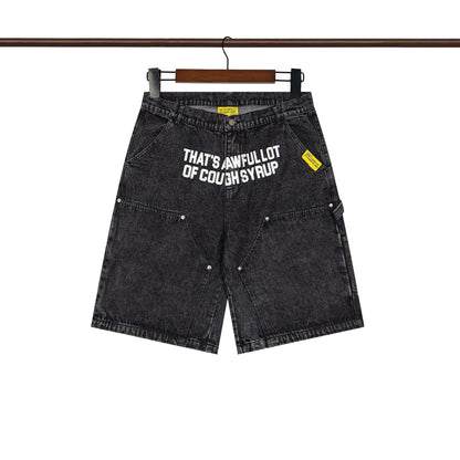 That's A Awful Lot of Cough Syrup Rhinestone Washed Denim Streetwear Pants