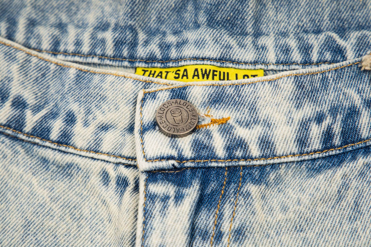 That's A Awful Lot of Cough Syrup Rhinestone Washed Denim Streetwear Pants