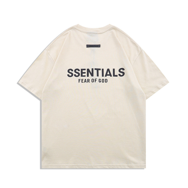 FAG2025 New Double Line Chest Silicone Letter GAD Trendy Loose High Street Short Sleeve T-Shirt for Men