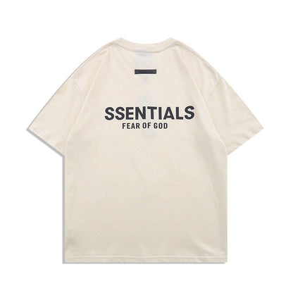 FAG2025 New Double Line Chest Silicone Letter GAD Trendy Loose High Street Short Sleeve T-Shirt for Men