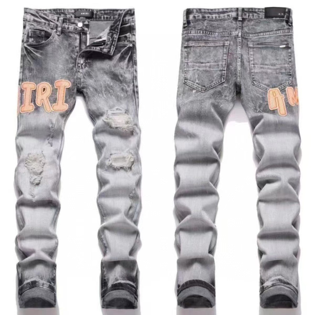 GMAM Heavy Craft Washed Distressed High Street Embroidered Unisex Jeans