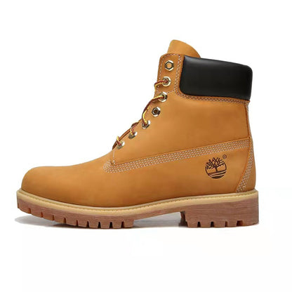 GMABCD Classic Yellow Boots Thick-Soled Martin Boots Men's Couple First Layer Cowhide Outdoor High-Top Boots