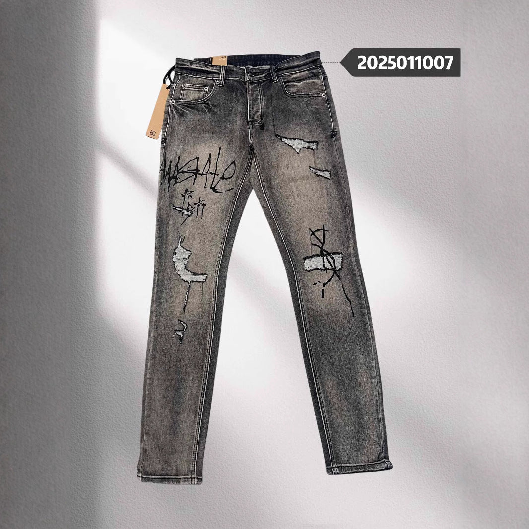 GMabcd Trendy KSUBI Men's Pants Casual Slim Fit Skinny Jeans Stretch Denim Pants