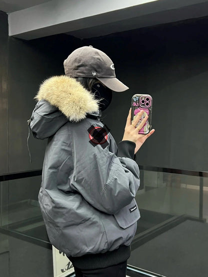 Big Goose Duck Down 01 Flight Jacket Parka Coat White Duck Down Couple Style Solid Color 2026 Autumn Winter Hot Item