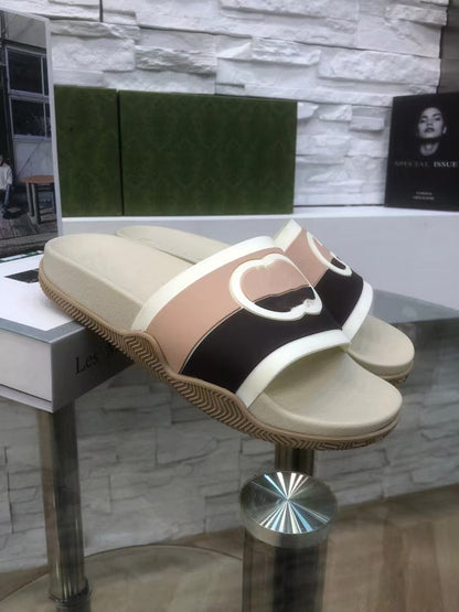 Summer Stripes Slippers Indoor and Outdoor Korean Style Couple Word Non-Slip Bathroom Home Fashion Trend