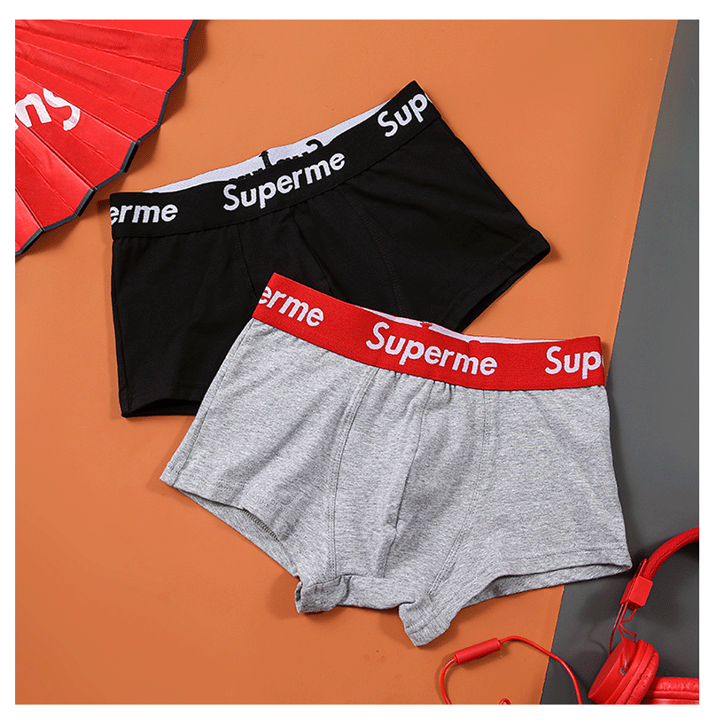 Men's Cotton Underwear Trendy Wide Waistband Mid-Rise Loose Breathable Youth Fashion Four-Corner Comfortable Large Sports Shorts