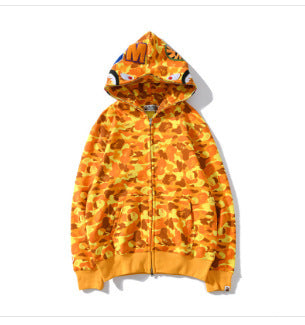 Baby Apee Shark Camouflage Hooded Cardigan Zipper Fashion Brand Comfortable Men's Women's Pullover Coat