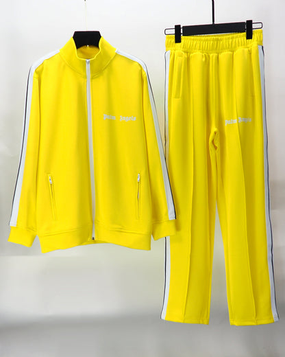 24SS Retro Trend Angel Color Block Embroidered Casual Jacket Top Jacket Set Long Pants Sweatshirt Trend