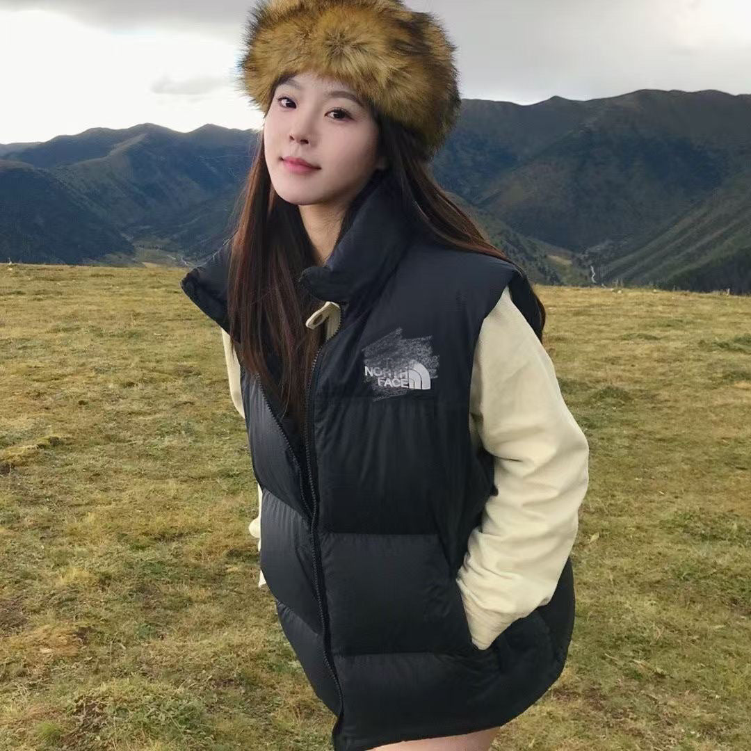 GMabcdNorth-Face 1996 Down Vest Unisex American Version TNF700 Puff Embroidery Winter Vest Couple Style Reversible