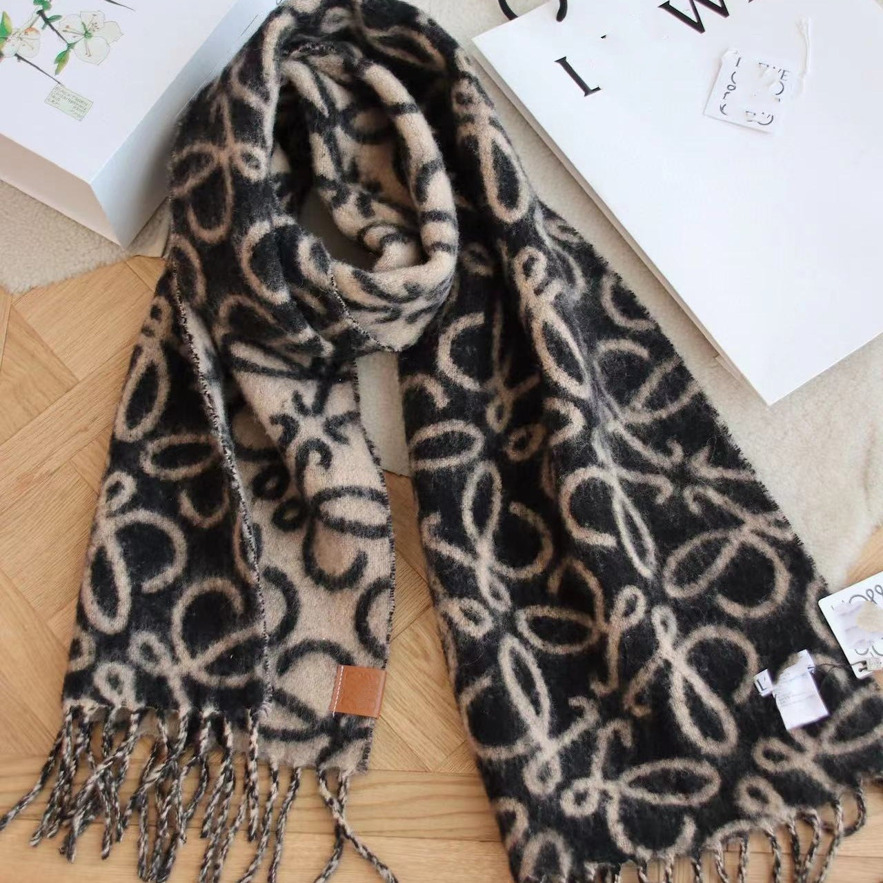 New Autumn and Winter Women's Cashmere Scarf Warm All-Matching Double-Sided Milk Tea Color Long Scarf